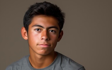 Obraz premium A close-up view of a multiracial person wearing a gray shirt