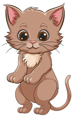 Obraz premium Cute, wide-eyed kitten with a playful stance.