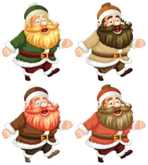 Fotobehang Kinderen Four cheerful dwarves dressed in holiday costumes.