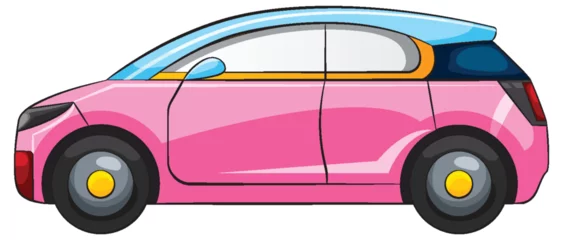 Door stickers Kids Colorful vector graphic of a stylish compact car