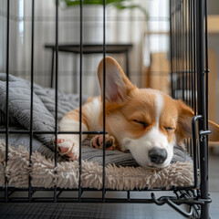 dog in cage