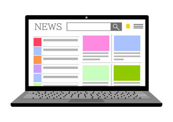 ノートパソコンでネットニュースを見る