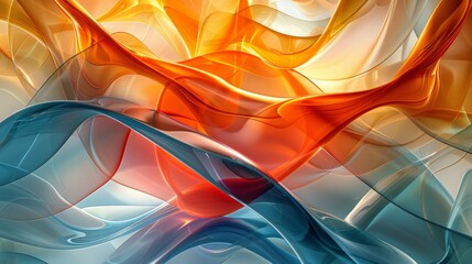 A Contemporary Abstract 3D Background with Fluid Organic Waves