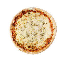 Baked pizza with cheese and spices