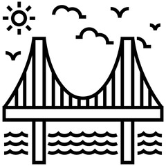 Line style icon of panorama bridge 