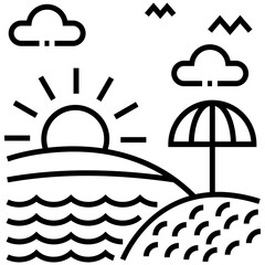 Naklejka premium Summer vacations line icon
