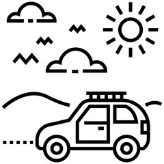Road trip concept line icon design 