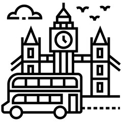 Fototapeta premium Big ben line icon design 