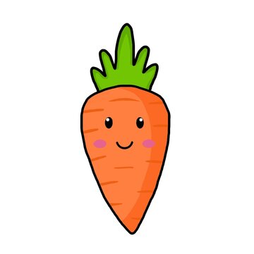 cartoon image of a cute orange carrot