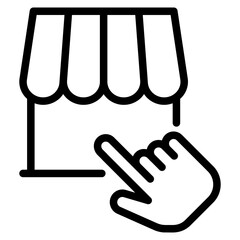 Obraz premium retail store with hand pointer icon