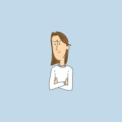 Emotions of a charismatic character in cartoon style.