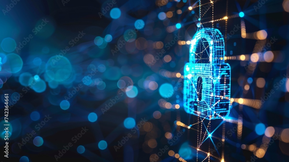 Poster envisioning a future where password security and cybersecurity merge, offering unparalleled digital 