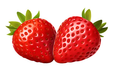 Ripe strawberry fruit isolated on transparent background.