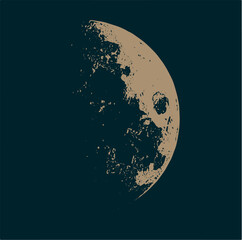 Vektor Darstellung Silhouette Mond im Detail
