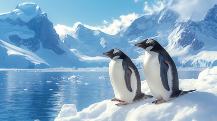 Obraz premium Penguins in Antarctica.