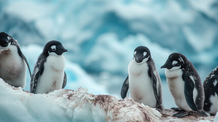 Obraz premium Penguins in Antarctica.