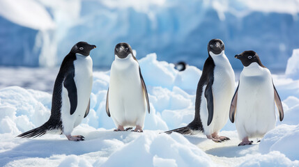 Obraz premium Penguins in Antarctica.