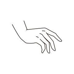 Hand Gesture Fashion Illustration Series Flat Sketch Vector Design