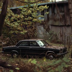 car in the woods