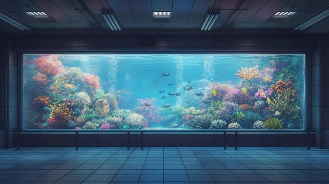aquarium view. seamless looping time-lapse animation video background