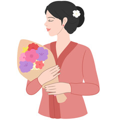 woman wear traditional clothes kebaya
