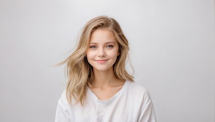 Fototapeta premium cute young girl smiling generative Ai 