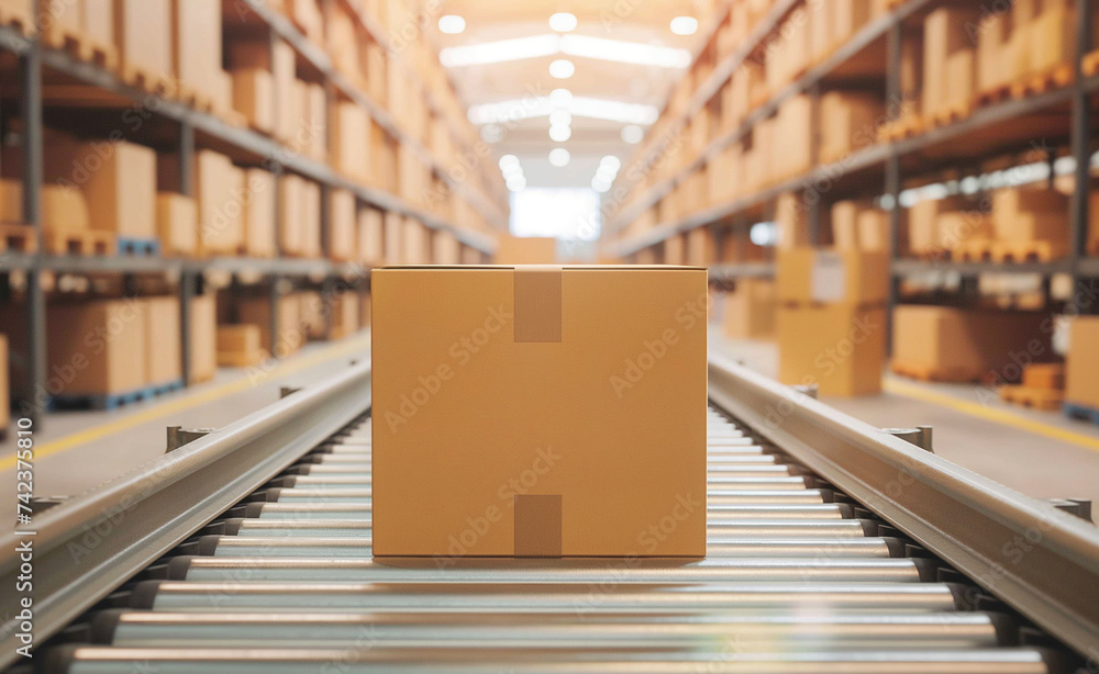 Poster efficient logistics: streamlining operations with automated cardboard box handling in contemporary w