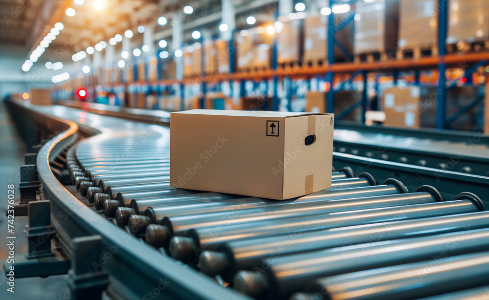 Poster efficient logistics: streamlining operations with automated cardboard box handling in contemporary w