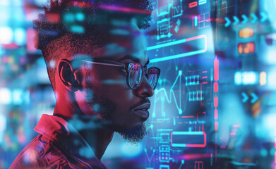 Cyber Sentry: African American IT Specialist in AI Security