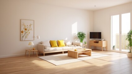 Fototapeta na wymiar modern bright minimalistic cozy interior