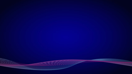 Dark abstract background with glowing wave.  Moving lines design element. Gradient flowing wave lines. Futuristic digital future technology concept. Vector illustration