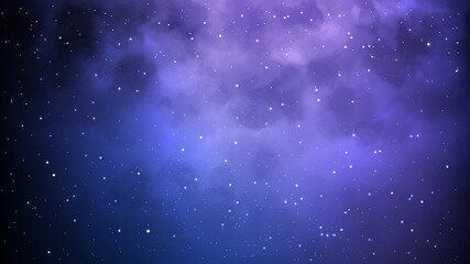 Galaxy background with stars and colorful nebula. Cosmos backdrop. Universe background. Outer space. Starry night sky. 