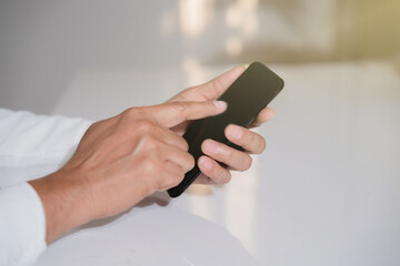 Hand holding smart phone