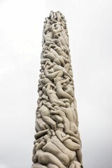 Fototapeta na wymiar Column of bodies statue in Vigeland park in Oslo, Norway
