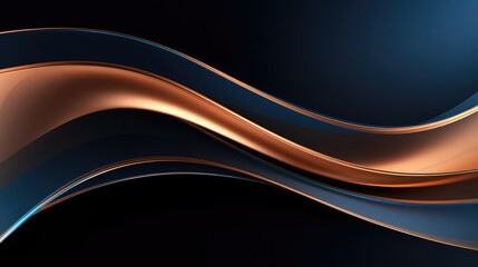Obraz premium Copper curve on a dark blue background vector