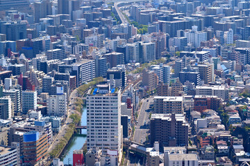 Cityscape of Yokohama city, Skyline and office building and downtown in  Minatomirai Area, Yokohama city port, Kanagawa, Japan - 742387021