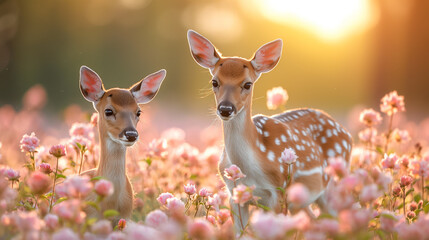 A young deer in a wonderful meadow.