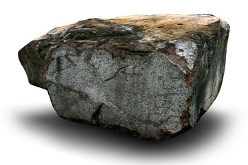 Set of stones white background, Clipping path