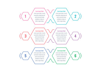 six steps infographic template. hexagon information template. infographic template for business, industry, technology, science. infographic template for annual report, magazine