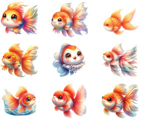 Cute Goldfish Kawaii Clipart