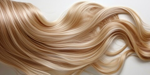 A woman's long blonde hair is blowing in the wind. Generative AI. - obrazy, fototapety, plakaty