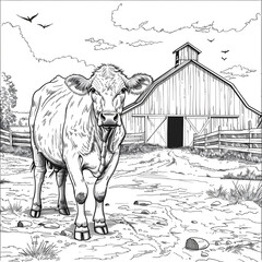 Cow coloring page 