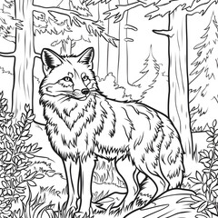 Fox coloring page 
