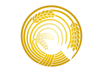 Obraz premium 右一つ稲の丸ゴールド