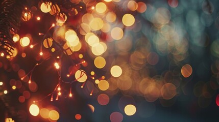 Warm Glowing Christmas Lights with Bokeh Effect
 - obrazy, fototapety, plakaty