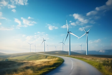 Wind turbine or wind power Translated into electricity, environmental protection Make the world not hot.