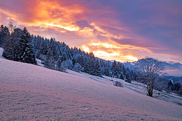 Ofterschwang - Gunzesried - Winter - Sonnenuntergang - Allgäu - Faszination