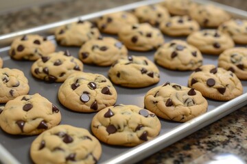tray of uncooked chocolate chip cookies