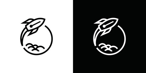 Rocket vector Logo template. Rocket logo. Rocket icon. New rocket. Rocket image. Rockets and planets. Science Logo. Future concept logo