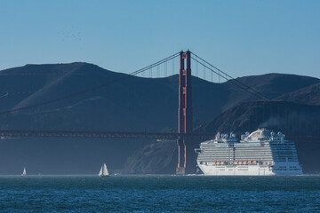 Princess cruiseship cruise ship liner Royal or Regal departure from San Francisco terminal,...